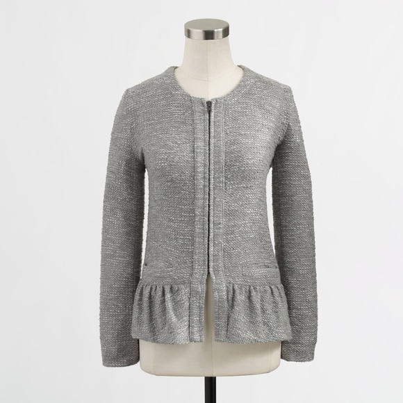 J Crew Bouclé Peplum Jacket - Size xs - Picture 1 of 5
